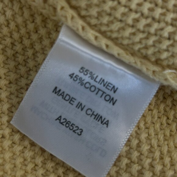 Appleseed’s Yellow Seed Stitch Linen Blend Open Cardigan Sweater  Size Small - Picture 3 of 7